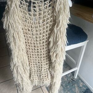 Elan Open Knit Cream Vest